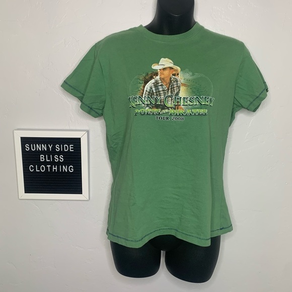 Kenny Chesney Women’s Green 2008 Poets and Pirates Concert Tee Size Extra Large - Picture 1 of 5